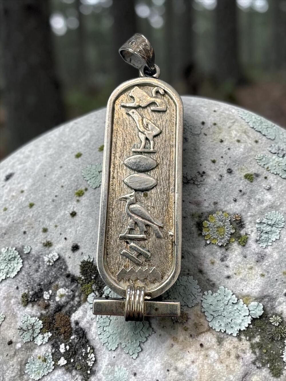 Vintage Silver Pendant with Animal Motif / Unique Engraved Design / Artisan Jewe